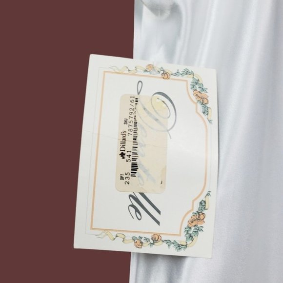 Dentelle Womens White Floral Lace Trim Satin Night Slip Size L NWT - Picture 6 of 7